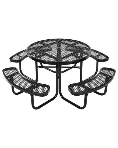 VEVOR Picnic Table Weather Resistant Steel Patio Dining Furniture Set Outdoor 