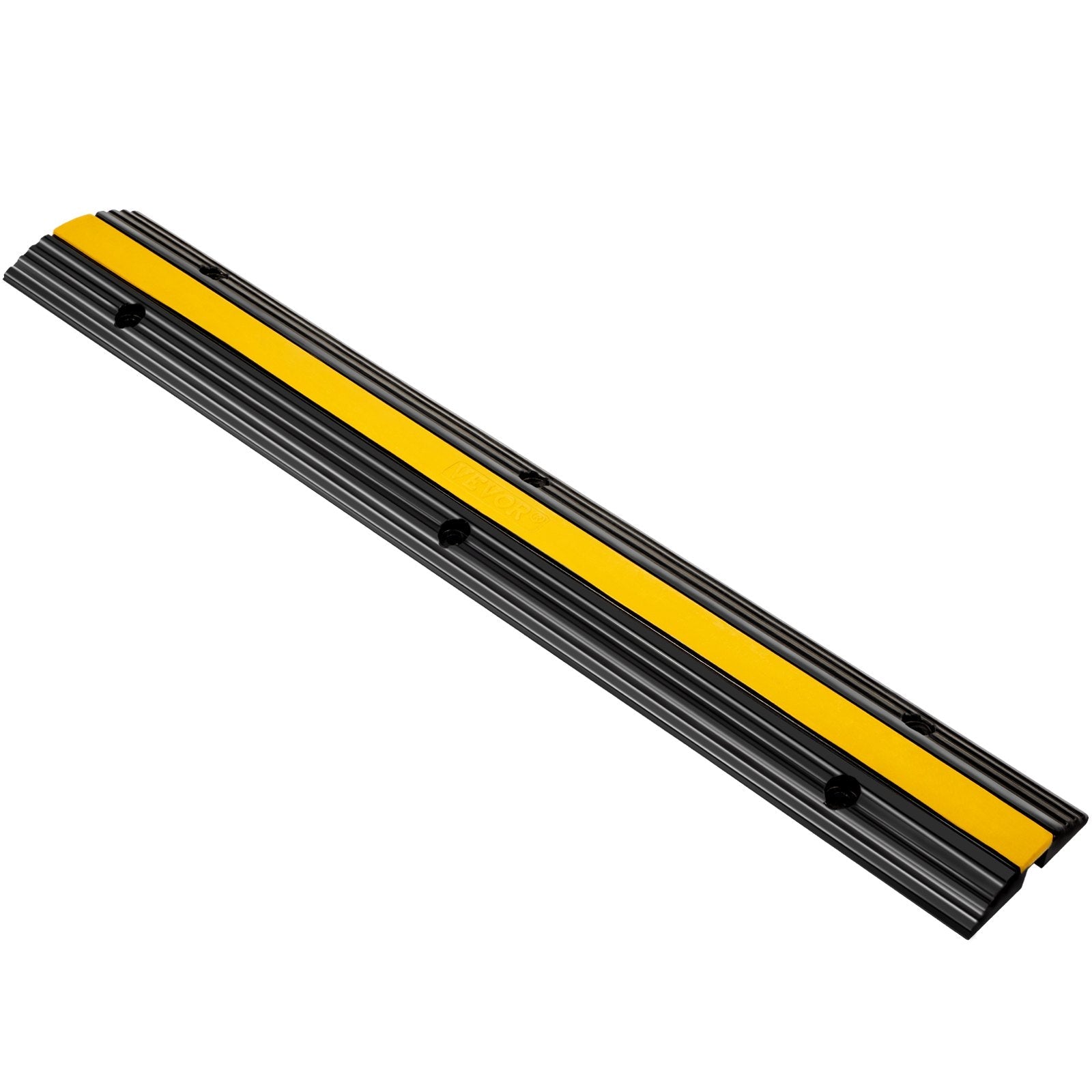 VEVOR 4 Pack of 1-Channel Rubber Cable Protector Ramps Heavy Duty 18000Lbs Load Capacity Cable Wire Cord Cover Ramp Speed Bump Driveway Hose Cable Ramp Protective Cover 