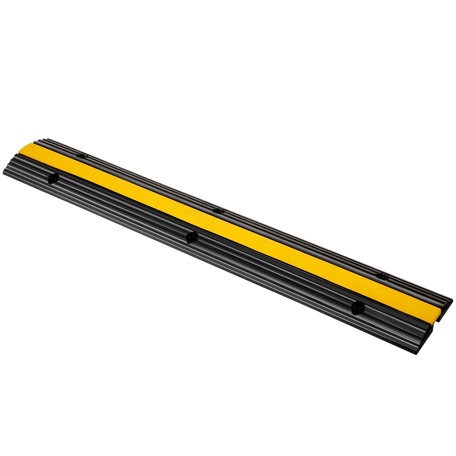 VEVOR 4 Pack of 1-Channel Rubber Cable Protector Ramps Heavy Duty 18000Lbs Load Capacity Cable Wire Cord Cover Ramp Speed Bump Driveway Hose Cable Ramp Protective Cover 
