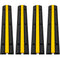 VEVOR 4 Pack of 1-Channel Rubber Cable Protector Ramps Heavy Duty 18000Lbs Load Capacity Cable Wire Cord Cover Ramp Speed Bump Driveway Hose Cable Ramp Protective Cover