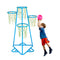 Kids Adjustable Basketball Hoop Set | 4-Hoop Portable Basketball Stand with 3 Balls, Indoor & Outdoor, Blue