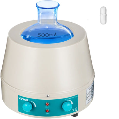 VEVOR Heating Mantle 500ml Magnetic Stirrer Heating Mantle 0-1600rpm Heating Mantle Magnetic Stirrer 250W Lab Magnetic Stir Plate for Liquid Heating and Stirring (500ml) 