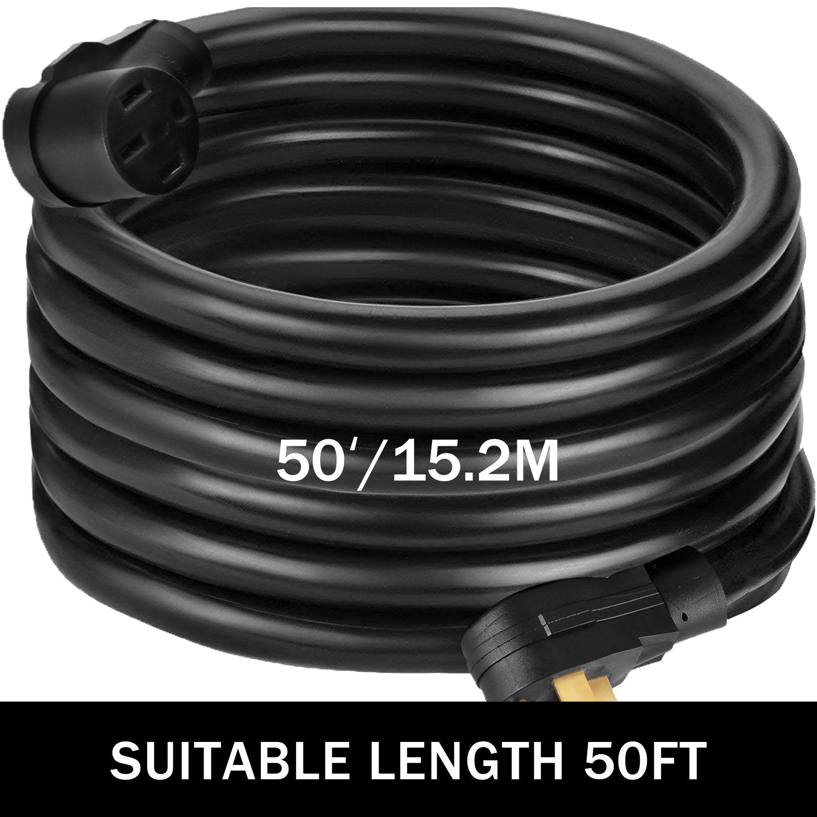 VEVOR RV Power Cord 50Ft 40 Amp RV Extension Cord AWG8 40 amp rv Extension Cord Truck Trailer Motorhome Camper RV Cord Grip Handles Camper Trailer Power Supply Cable 