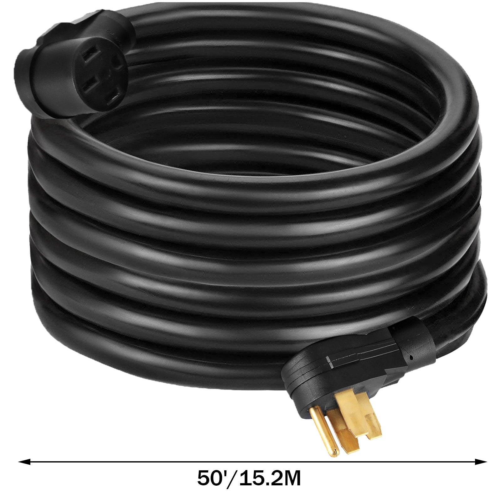 VEVOR RV Power Cord 50Ft 40 Amp RV Extension Cord AWG8 40 amp rv Extension Cord Truck Trailer Motorhome Camper RV Cord Grip Handles Camper Trailer Power Supply Cable 