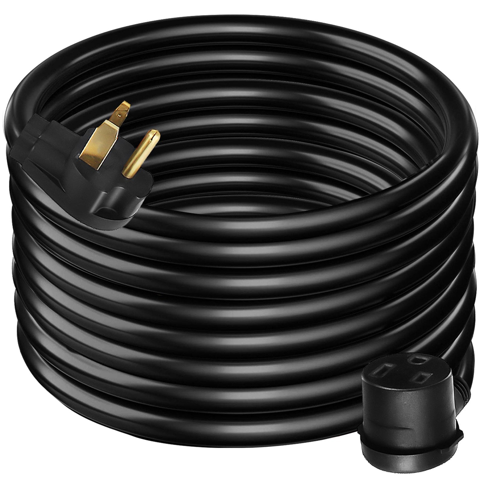 VEVOR Extension Cord, 50ft 250 Volt, 10 Gauge Heavy Duty Outdoor Welder Extension Cord with 10 Awg 3 Prong, 30 Amp Power Extension for Welding Machines, NEMA 6-50 Plug, ETL Approved, Black 