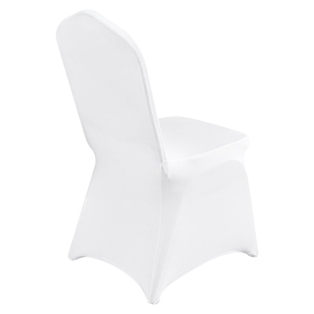 VEVOR Stretch Spandex Folding Chair Covers, Universal Fitted Chair Cover, Removable Washable Protective Slipcovers, for Wedding, Holiday, Banquet, Party, Celebration, Dining (50PCS White) 