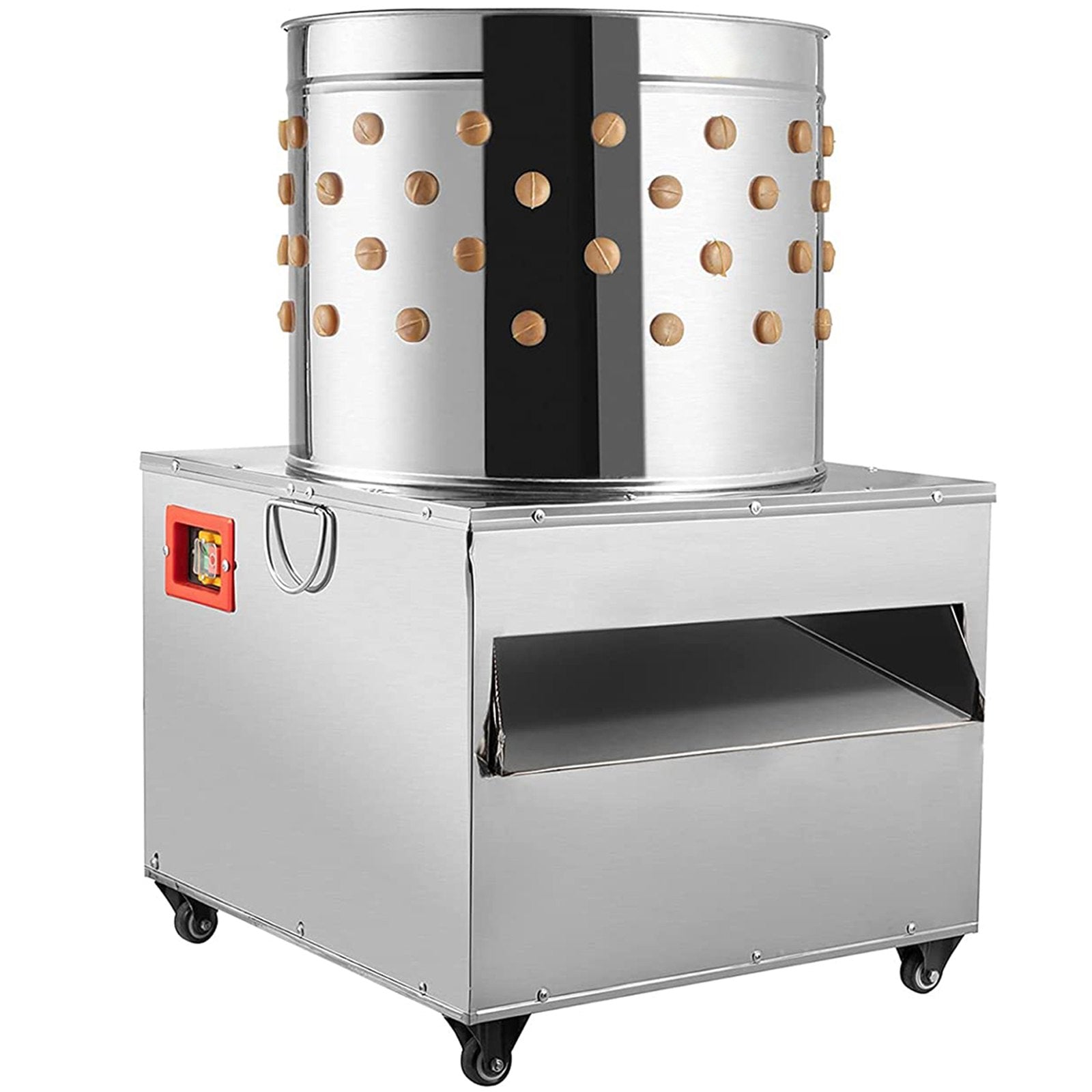 VEVOR Stainless Steel Chicken Plucker 20 Inch Barrel Diameter De-Feather Remover Poultry Machine 1500W 275R/min Barrel Diameter Heavy Duty Feather Plucking Machine 