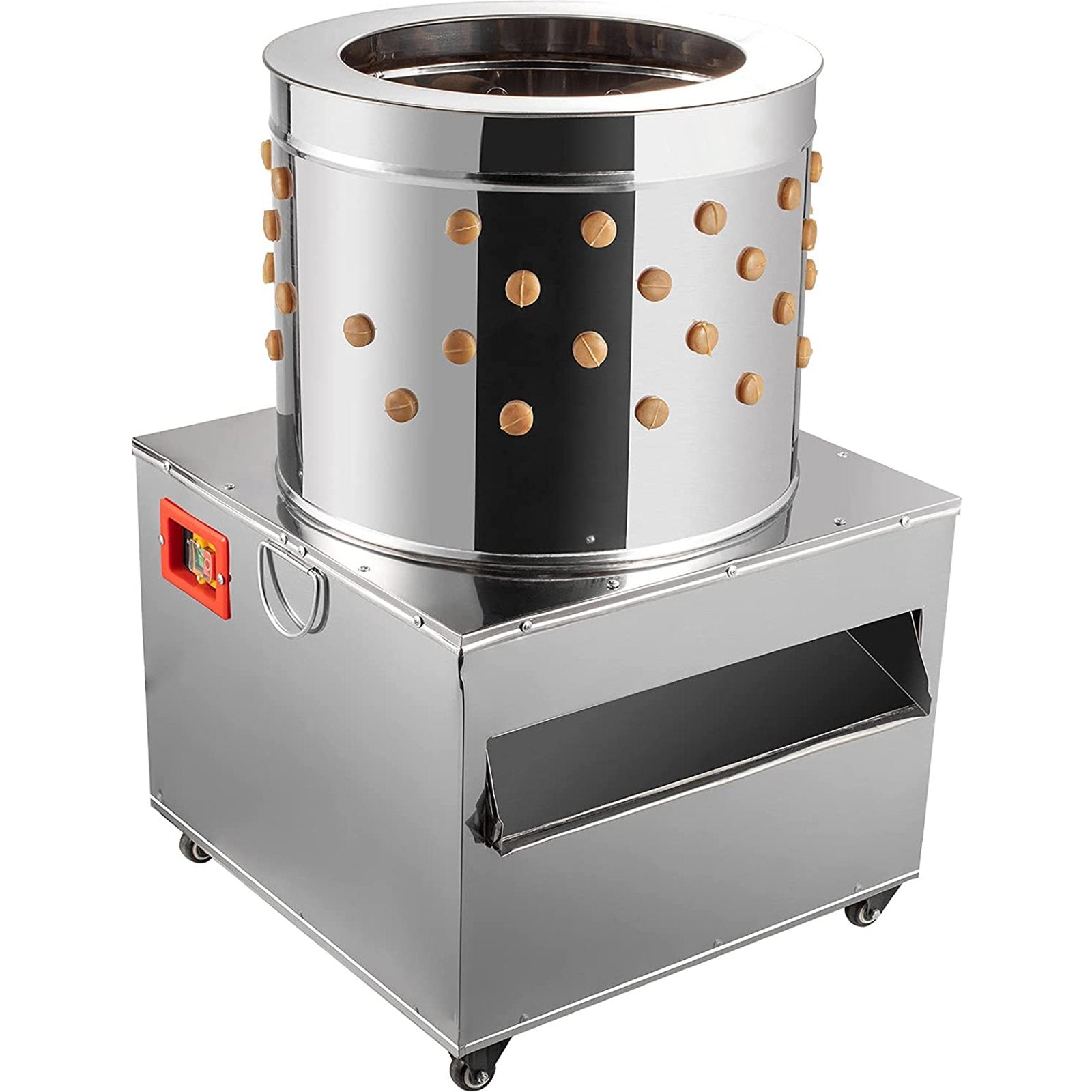 VEVOR Stainless Steel Chicken Plucker 20 Inch Barrel Diameter De-Feather Remover Poultry Machine 1500W 275R/min Barrel Diameter Heavy Duty Feather Plucking Machine 