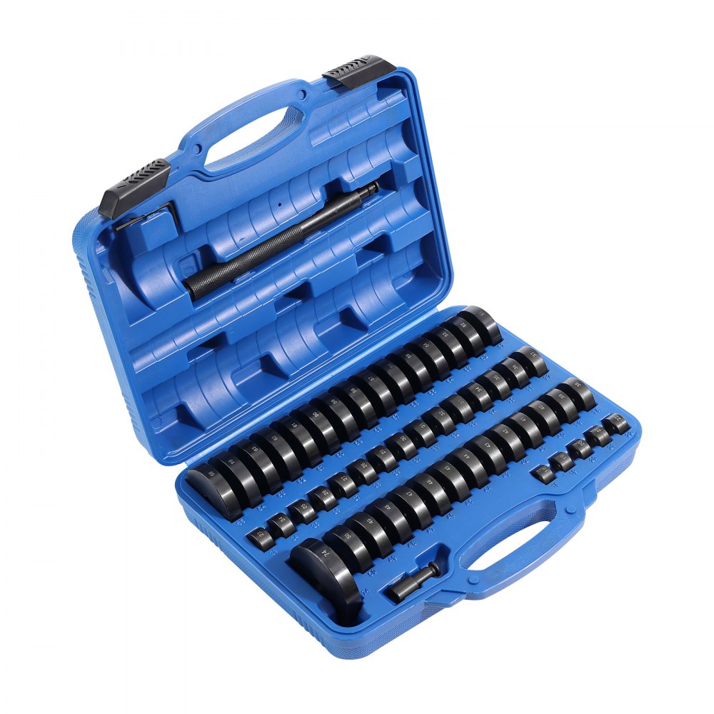 VEVOR 52PCS Custom Bushing Bearing & Seal Driver Set, Transmission Wheel Axle Bearing Race, Seal Driver Installer Remover, 18-65mm & 74mm Metric Discs Bush Removal Puller Bearing Press Tool Kit 