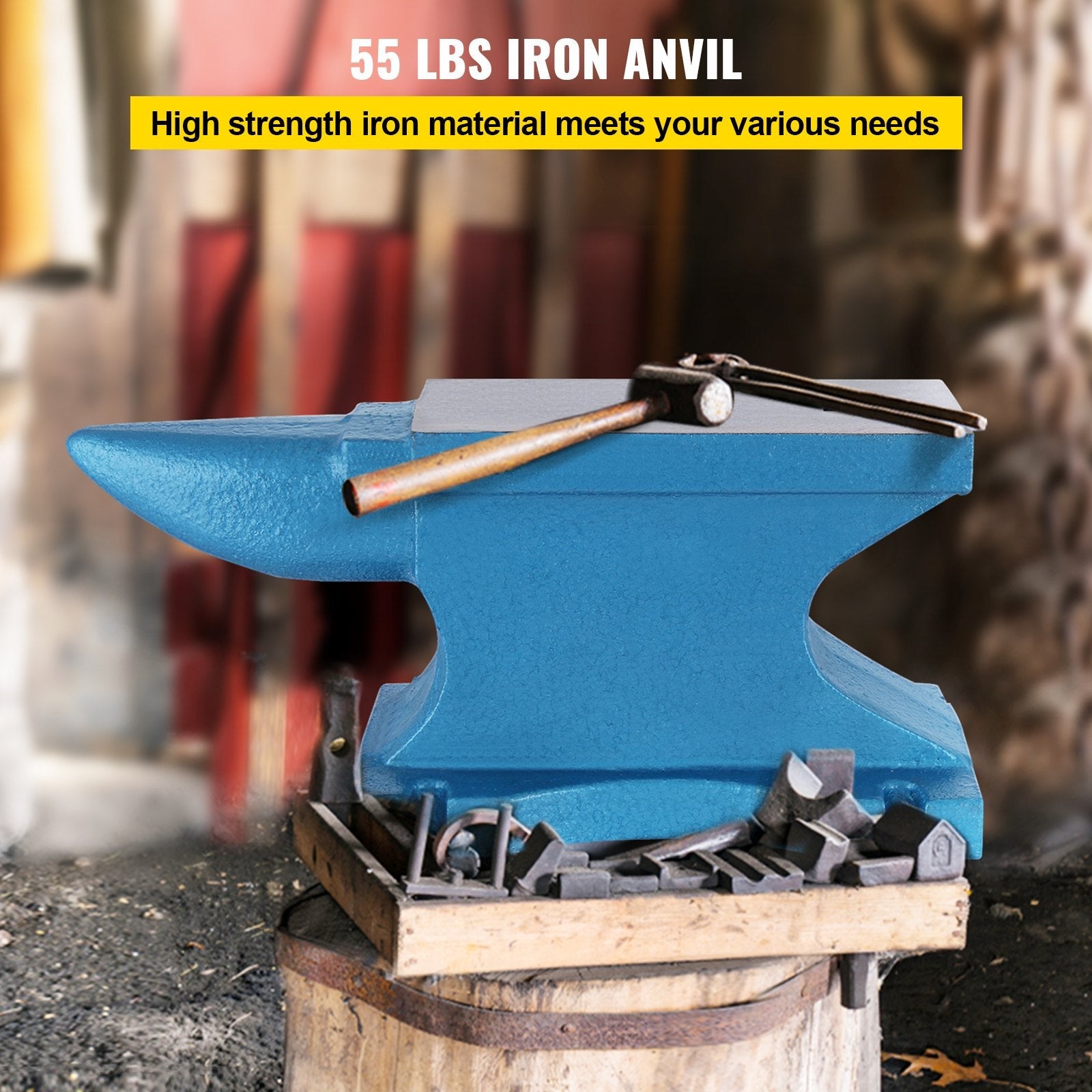 VEVOR Single Horn Anvil 55Lbs, Cast Iron Anvil Blacksmith Withstands Heavy Blows,Anvil Rugged Round Horn Anvil Blacksmith Jewelers Metalsmith Tool, for Sale Forge Tools and Equipment 