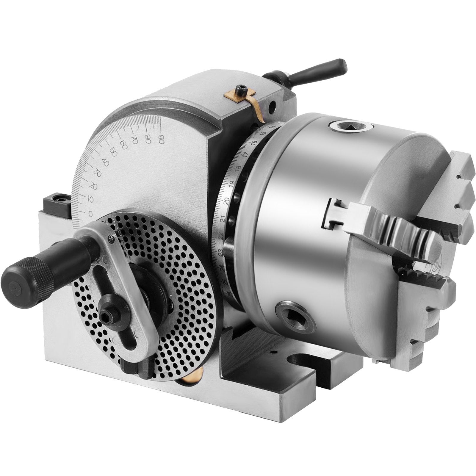 VEVOR Dividing Head BS-0 5Inch 3 Jaw Chuck Dividing Head Set Precision Semi Universal Dividing Head for Milling Machine Rotary Table Tailstock Milling Set (5 Inch Chuck) 