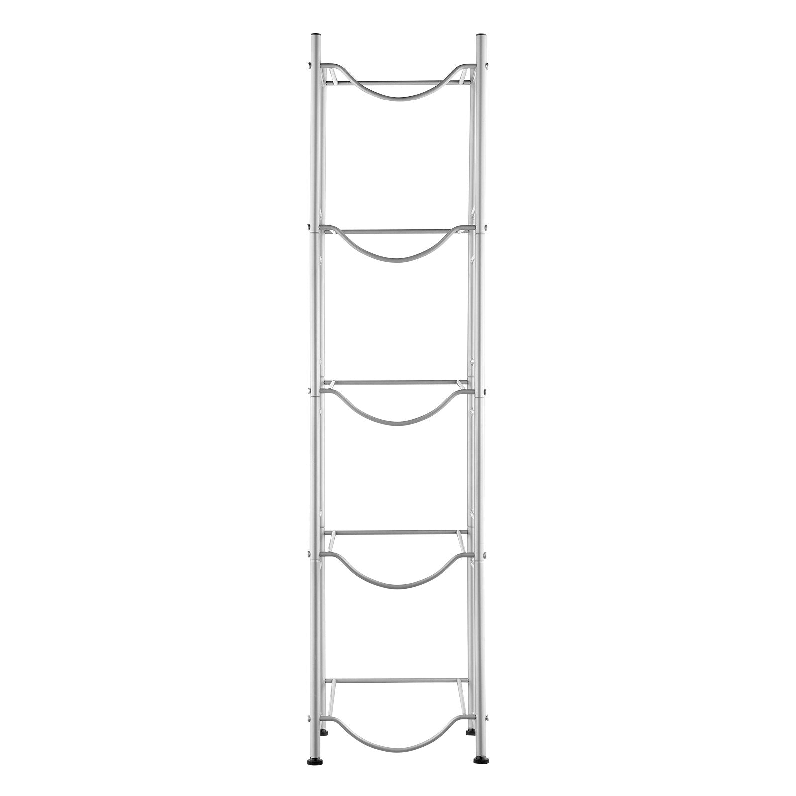VEVOR 5 Tiers Water Jug Holder Single Row Water Bottle Rack for 5 Bottles Silver 