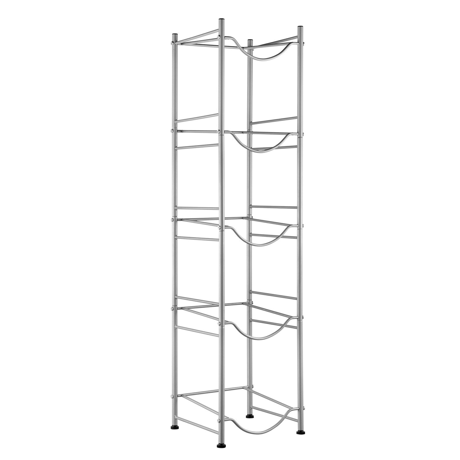 VEVOR 5 Tiers Water Jug Holder Single Row Water Bottle Rack for 5 Bottles Silver 
