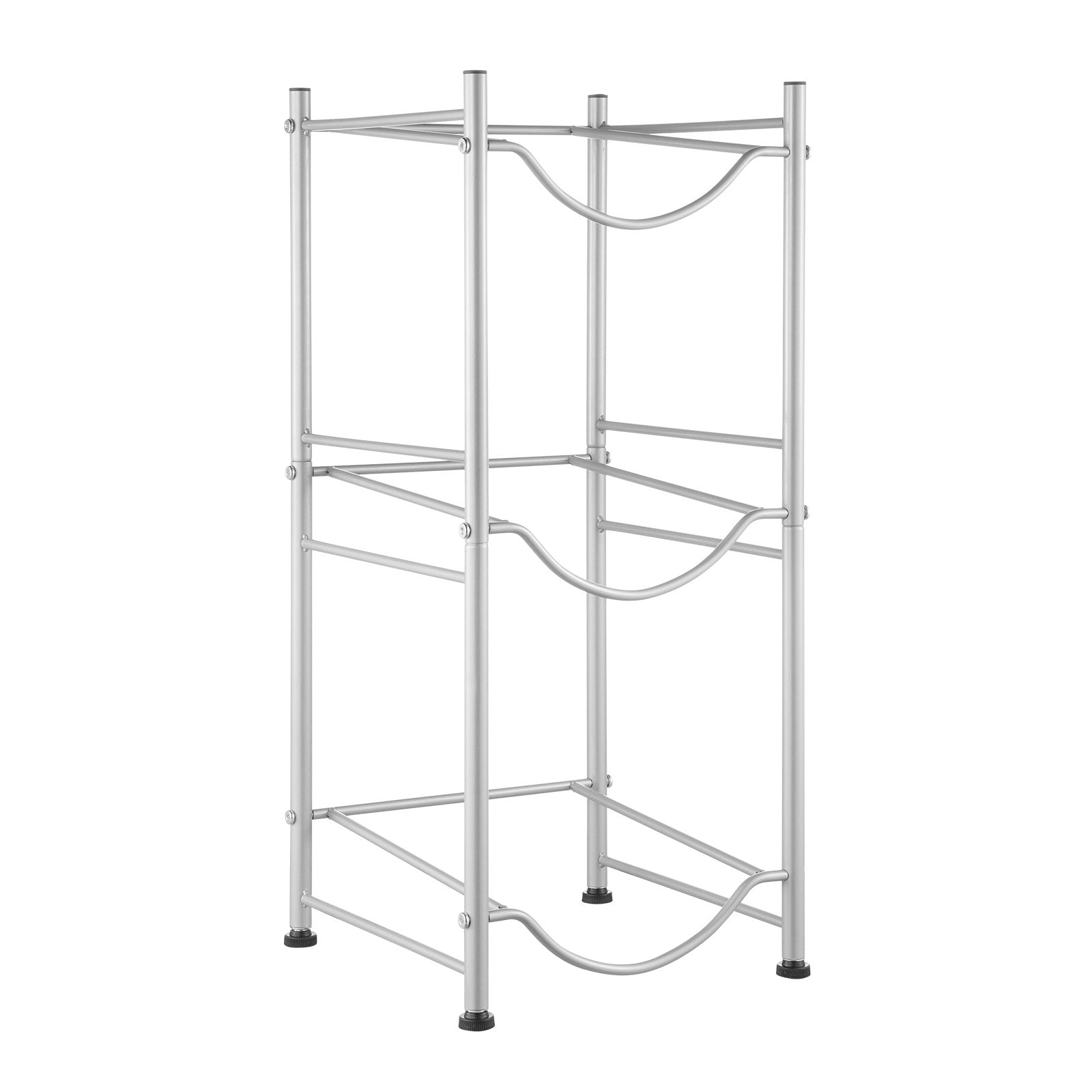 VEVOR 3 Tiers Water Jug Holder Single Row Water Bottle Rack for 3 Bottles Silver 