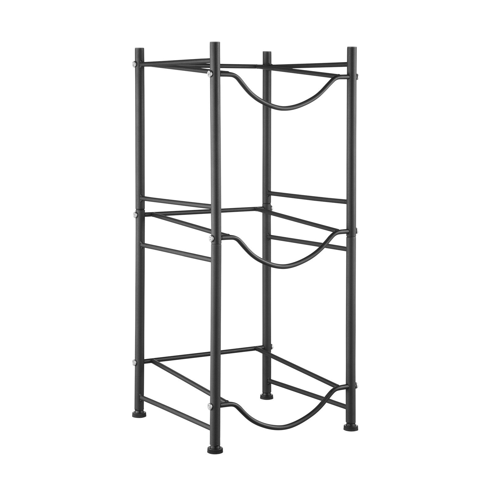 VEVOR 3 Tiers Water Jug Holder Single Row Water Bottle Rack for 3 Bottles Black 