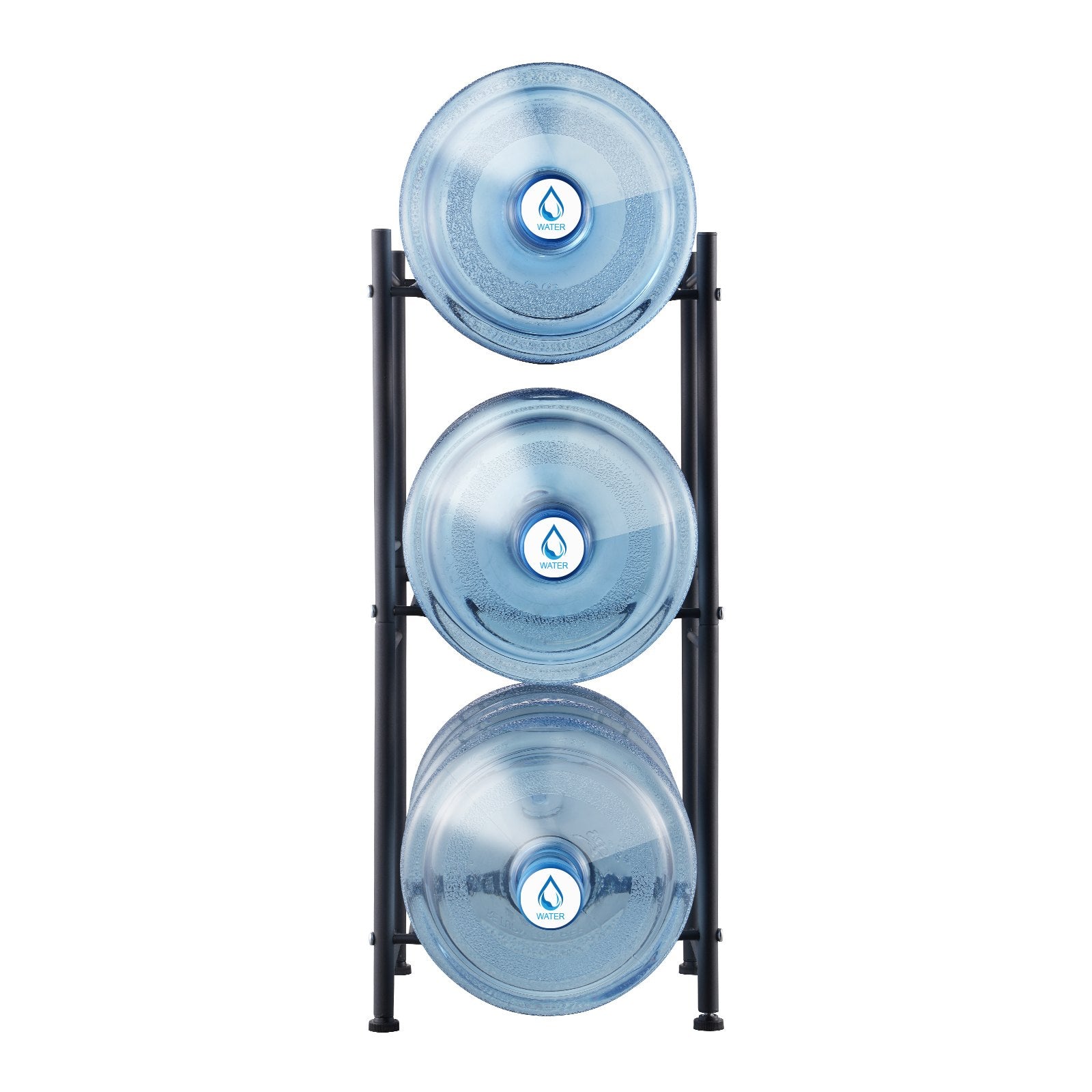 VEVOR 3 Tiers Water Jug Holder Single Row Water Bottle Rack for 3 Bottles Black 
