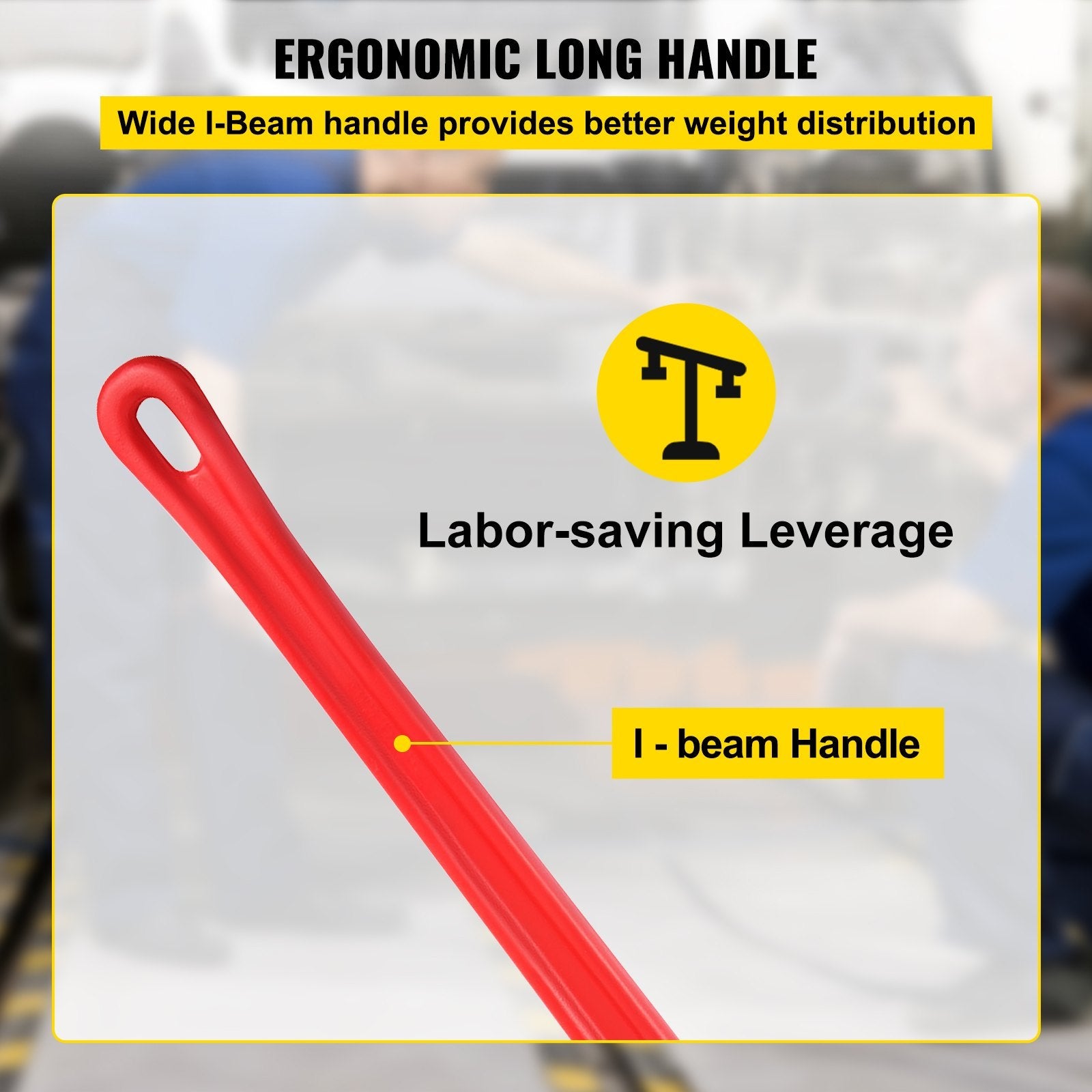 VEVOR 60" Cast Iron Handle Heavy-Duty Hook Jaw Straight Pipe Wrench 