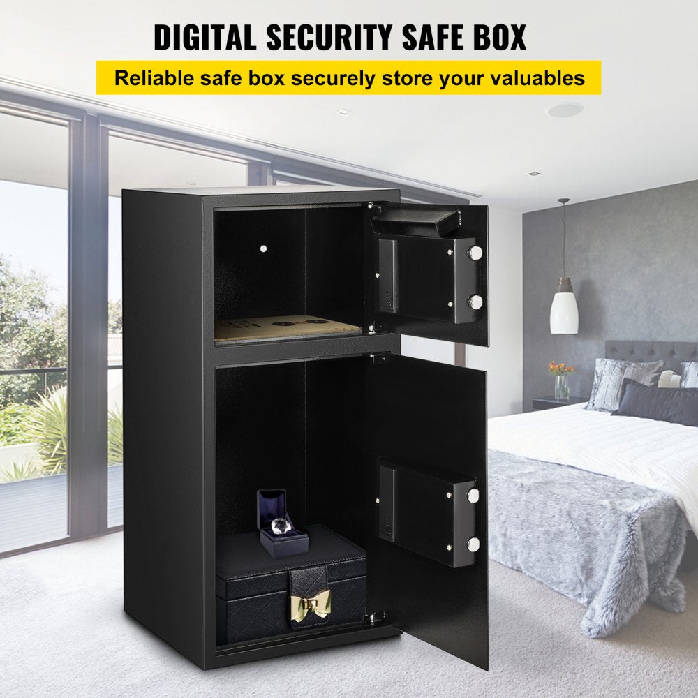 VEVOR 33" Digital Double Door Safe Depository Box Gun Safes Cash Office Security Lock Strong Iron Larger Digital Safe Box 