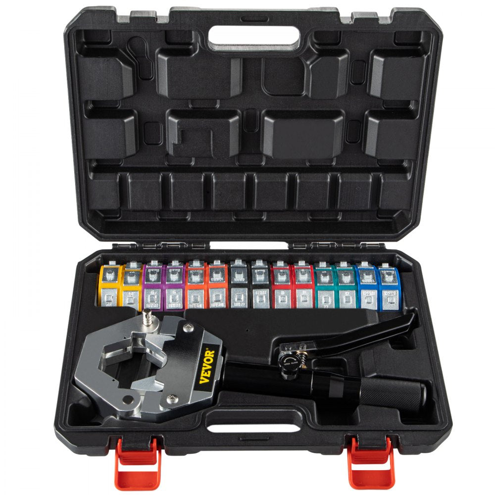 VEVOR Hydraulic Hose Crimper Hydra-Krimp 71500,Manual AC Hose Crimper Kit Air Conditioning Repaire Handheld,Hydraulic Hose Crimping Tool with 7 Die Set, for Barbed and Beaded Hose Fittings 