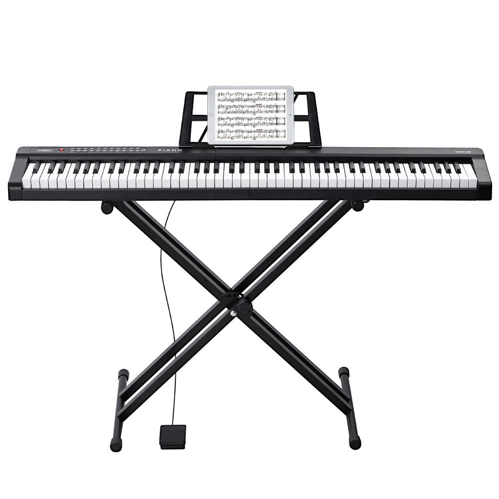 VEVOR 88 Key Digital Piano Keyboard Semi Weighted Electric Portable with Stand 