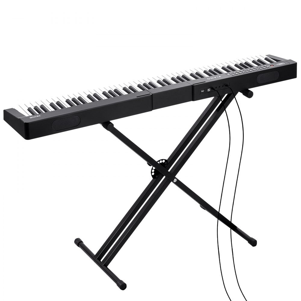 VEVOR 88 Key Digital Piano Keyboard Semi Weighted Electric Portable with Stand 