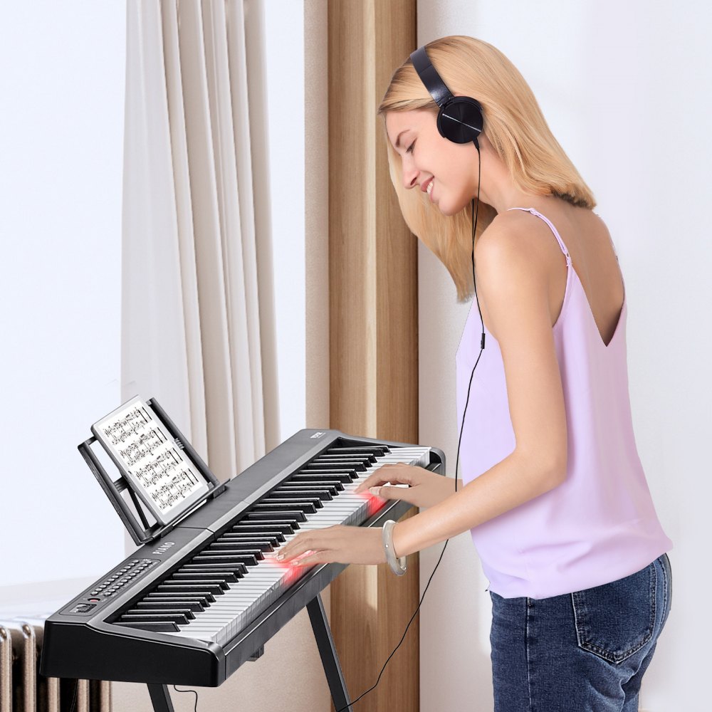VEVOR 88 Key Digital Piano Keyboard Semi Weighted Full Size Electric Portable 