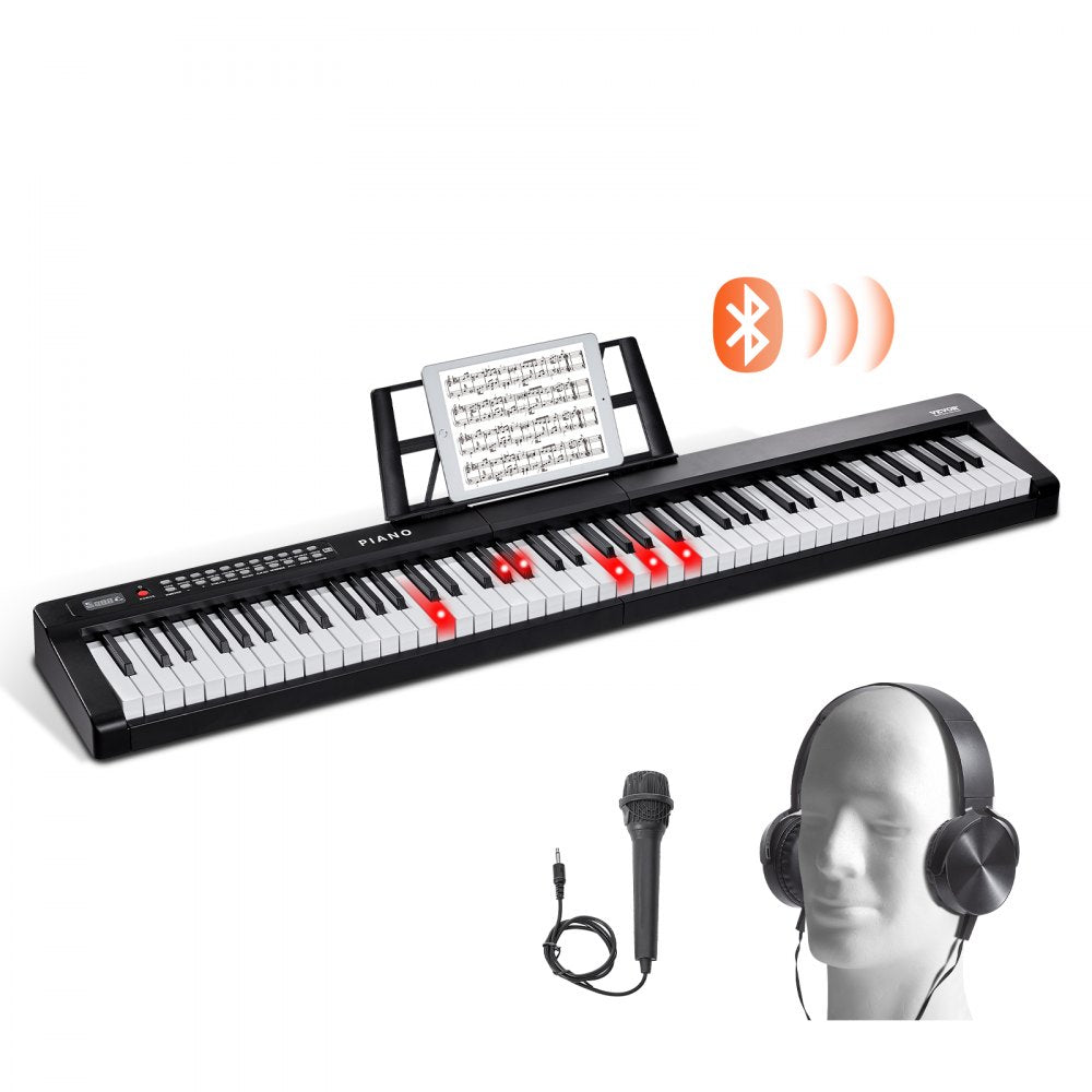 VEVOR 88 Key Digital Piano Keyboard Semi Weighted Full Size Electric Portable 