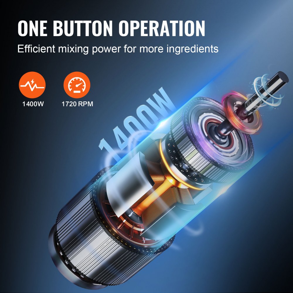 VEVOR Food Processor & Vegetable Chopper, 16 Quart, 1400W Food-Grade Stainless Steel Food Processor Chopper with 2 Extra S-Curve Blades, Multifunctional for Chopping Vegetables, Meat, Grains, Nuts 