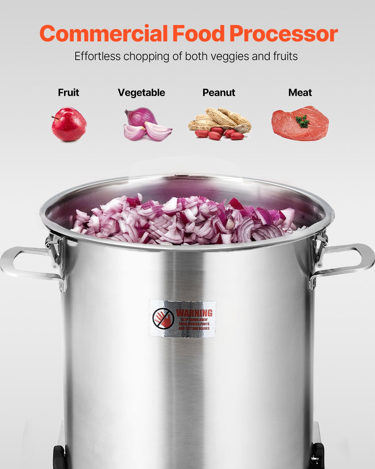 VEVOR Food Processor Vegetable Chopper 19Qt Food-Grade Stainless Steel Blender 