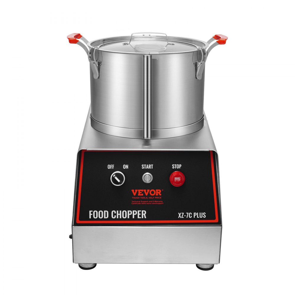 VEVOR Food Processor & Vegetable Chopper, 7 Quart Bowl, 750W Food-Grade Stainless Steel Food Processor Chopper with 2 Extra S-Curve Blades, Multifunctional for Chopping Vegetables, Meat, Grains, Nuts 