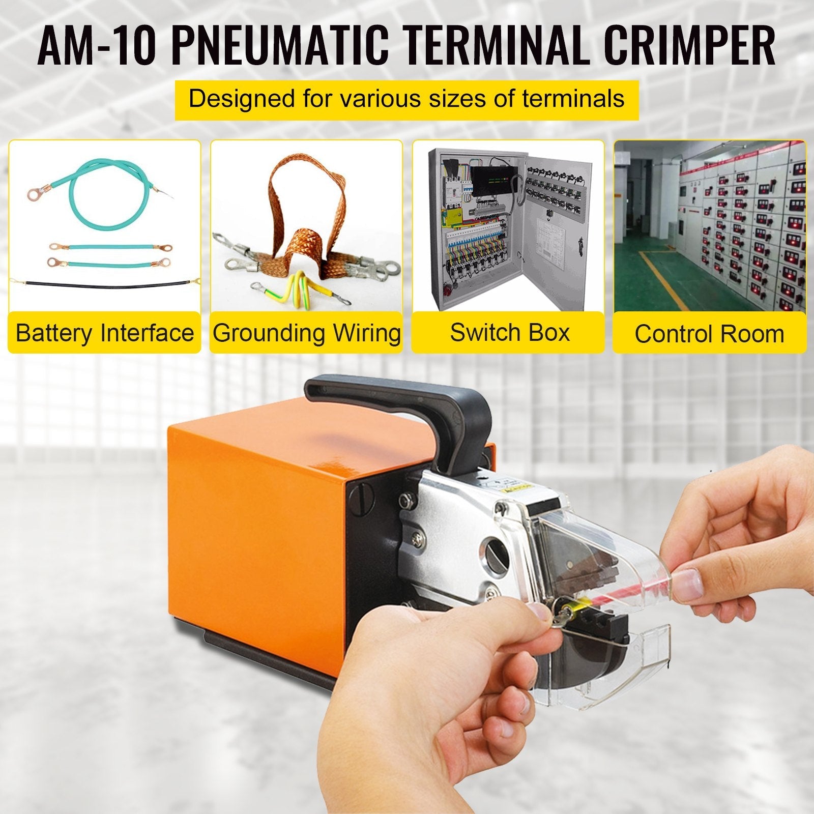 VEVOR AM-10 Pneumatic Crimping Machine Tools for Terminals w/ CE certification 