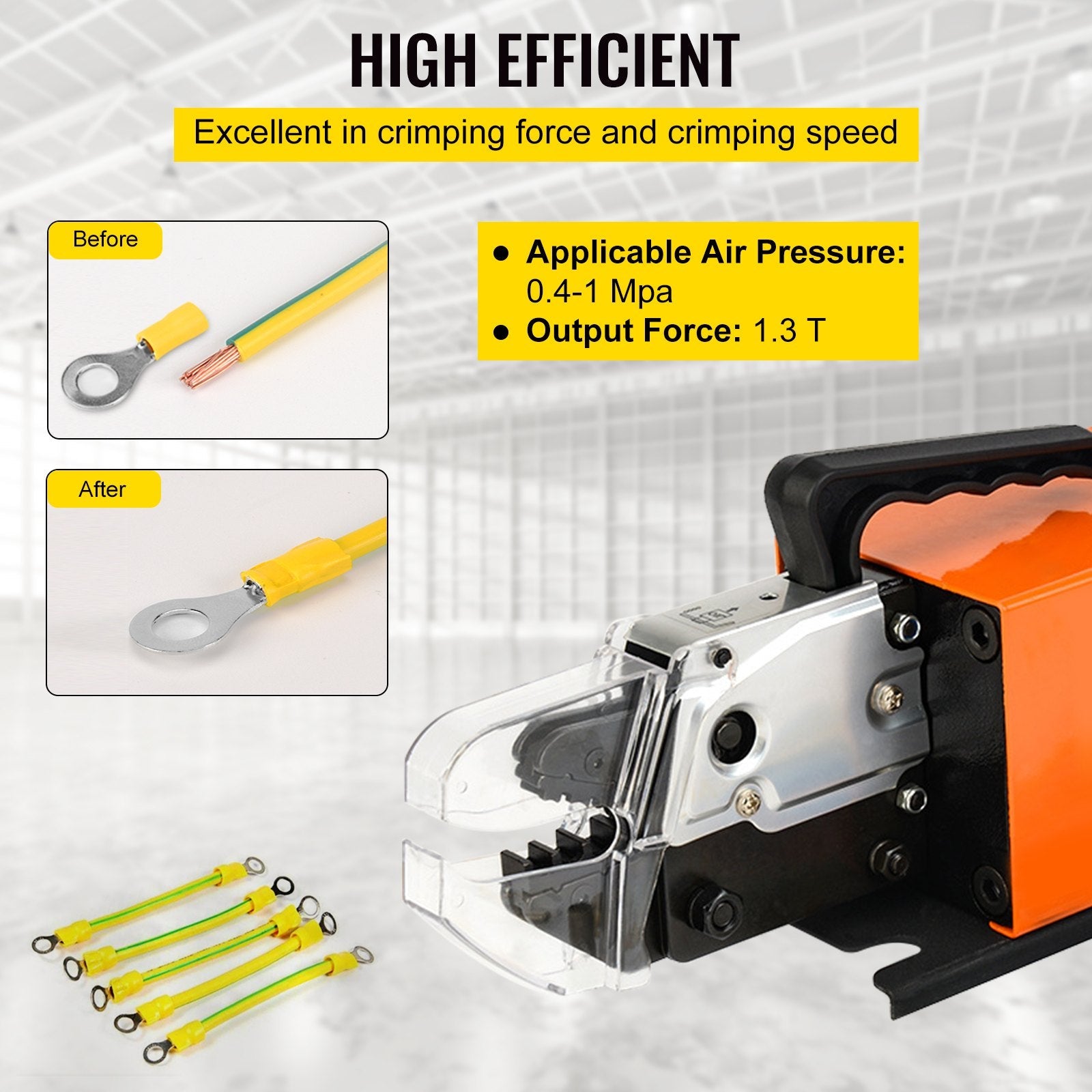 VEVOR AM-10 Pneumatic Crimping Machine Tools for Terminals w/ CE certification 