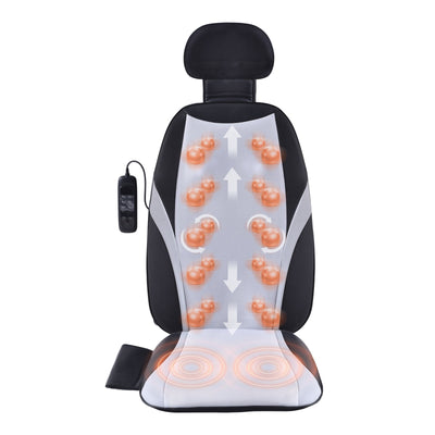VEVOR Shiatsu Back Massager with Heat, Massage Seat Cushion with 2-Group Back Shiatsu Rollers and 2 Seat Vibration Motors, Fatigue Relief Seat Massage Chair Pad with 5 Vibration Modes for Home Office 