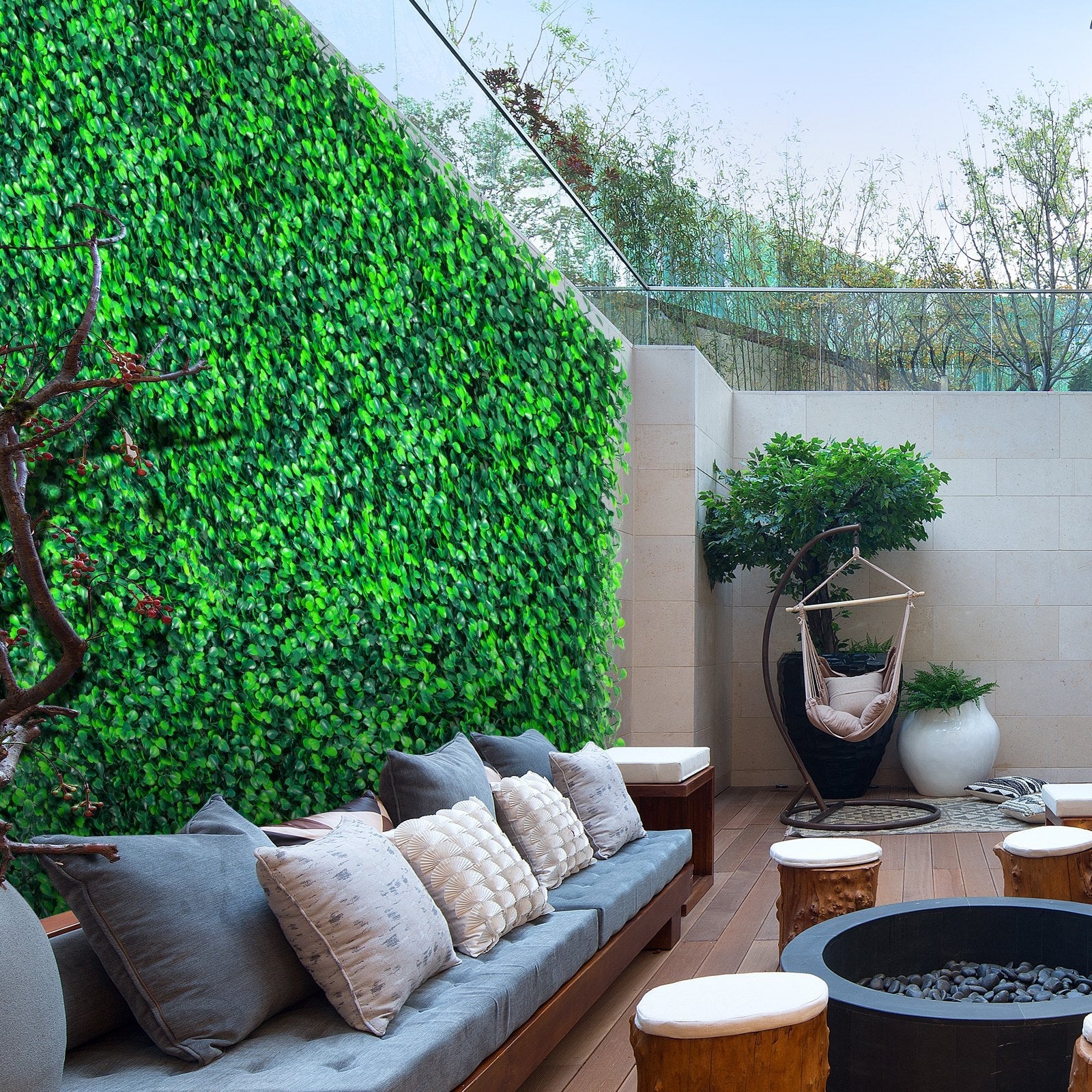 VEVOR Artificial Boxwood Panels, 12 PCS 20"x20" Boxwood Hedge Wall Panels, PE Artificial Grass Backdrop Wall 1.6", Privacy Hedge Screen for Decoration of Outdoor, Indoor, Garden, Fence, and Backyard 