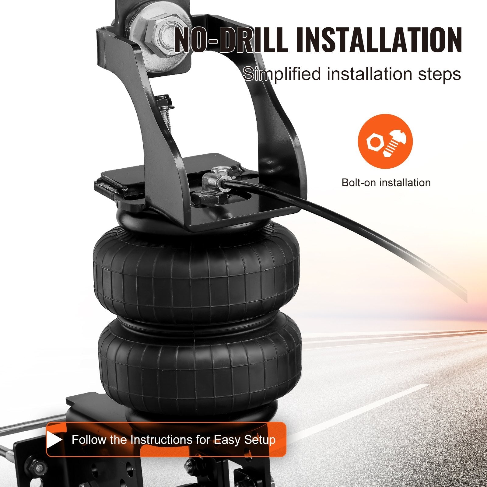 VEVOR Air Bag Suspension Kit, Air Springs Suspension Bag Kit Compatible with 1999-2004 Ford F250/F350 2WD 4WD, 2008-2010 Ford F250/F350 2WD 4WD, 5000 lbs Loading, 5 to 100 PSI 