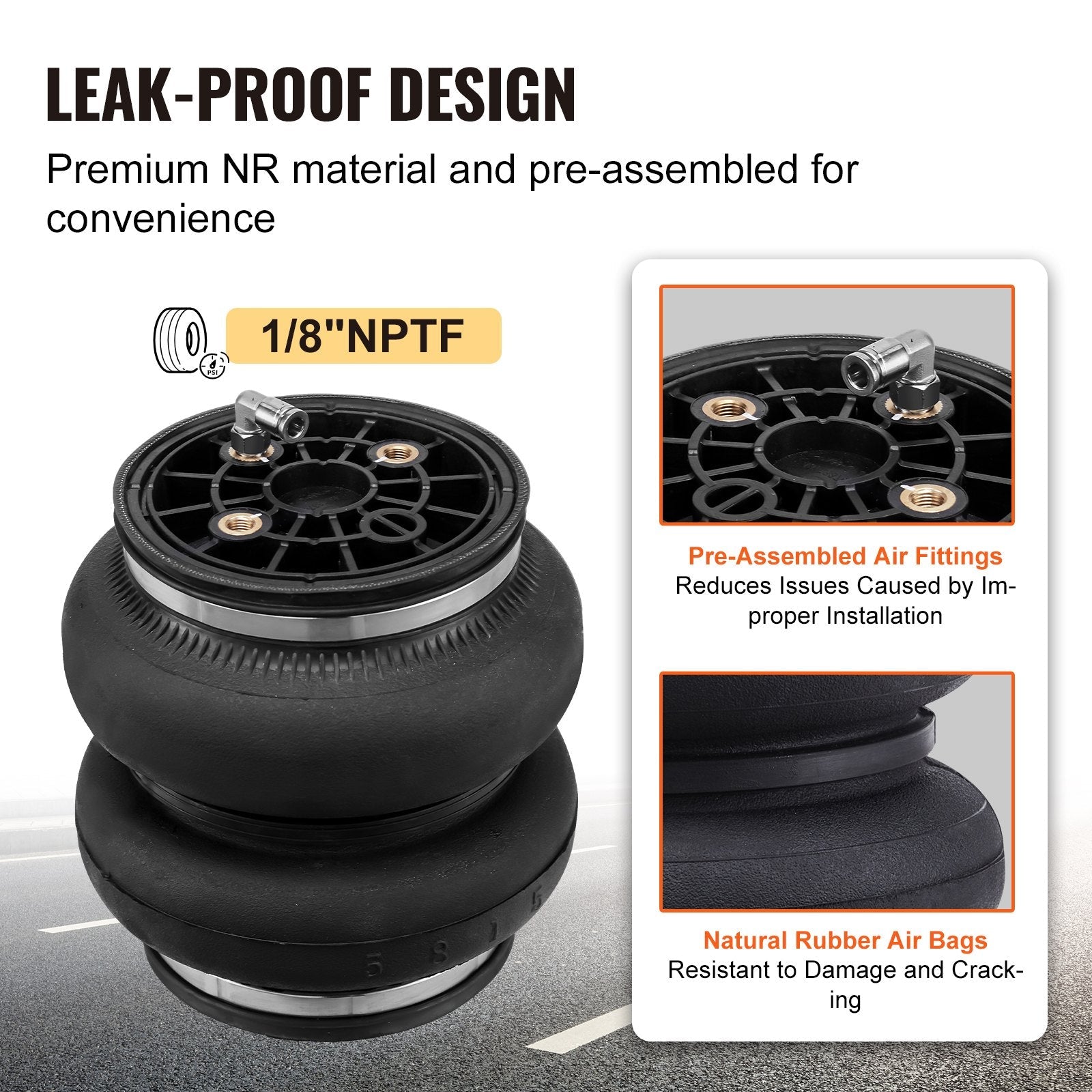 VEVOR Air Bag Suspension Kit, Air Springs Suspension Bag Kit Compatible with 2011-2019 Chevrolet Silverado 2500/3500HD and GMC Sierra 2500/3500HD 4WD RWD, 5000 lbs Loading, 5 to 100 PSI 