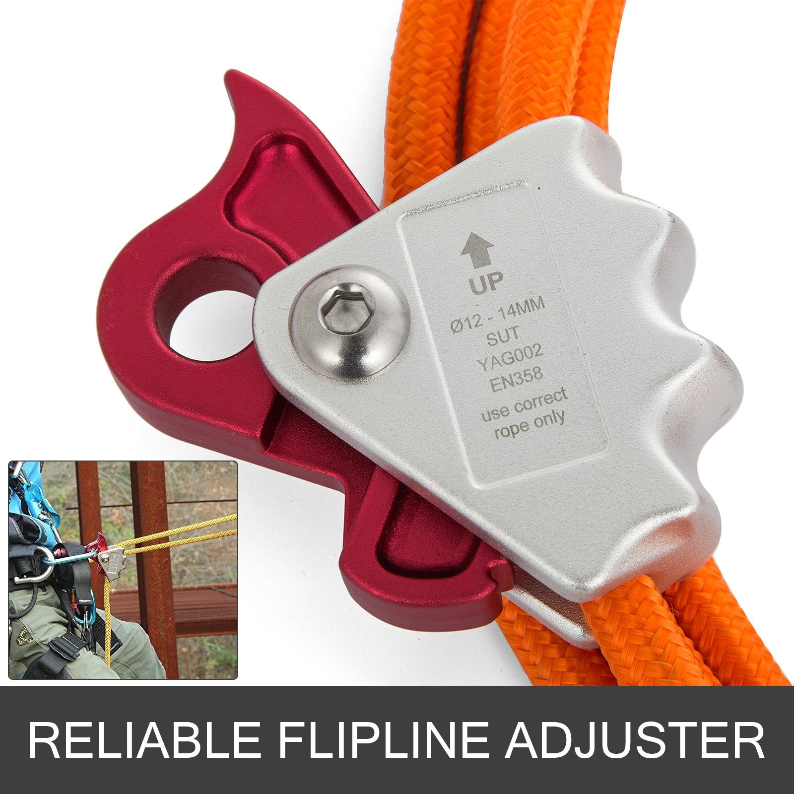Climb Right 1/2" X 8' Steel Core Lanyard Kit Flipline Triple Lock Swivel Snap 