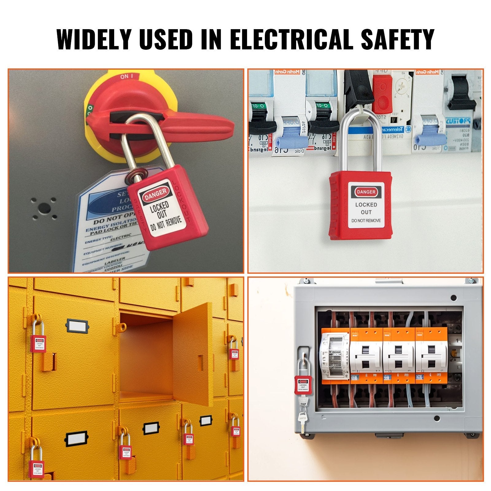 VEVOR Lockout Tagout Locks Set, 10 PCS Red Safety Lockout Padlocks, with 2 Keys Per Lock, OSHA Compliant Lockout Locks, Lock Out Tag Out Safety Padlocks for Electrical Lockout Tag Out Kits 