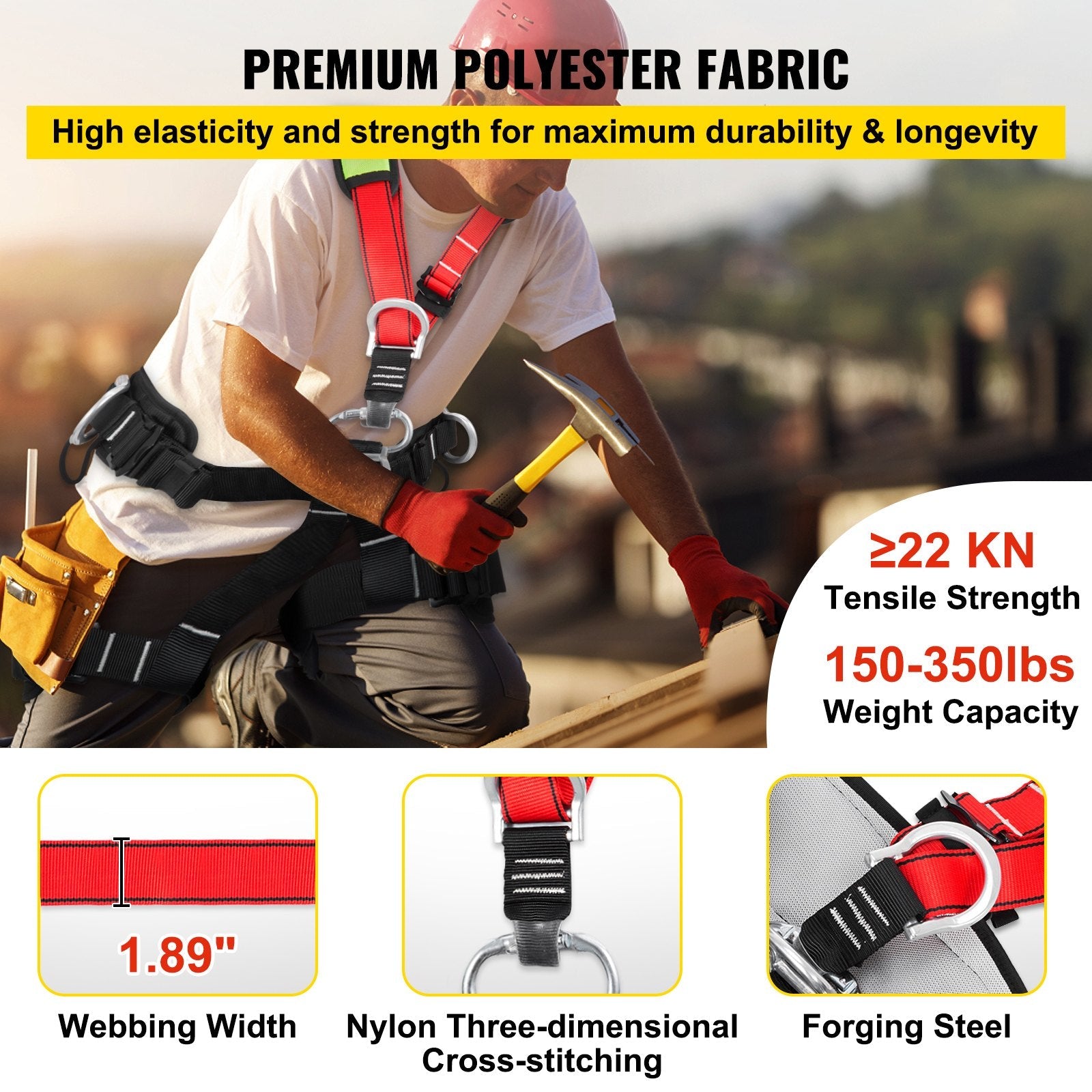 Safety Climbing Harness Fall Protection Rock Climbing Equip Gear Rappelling Harness 