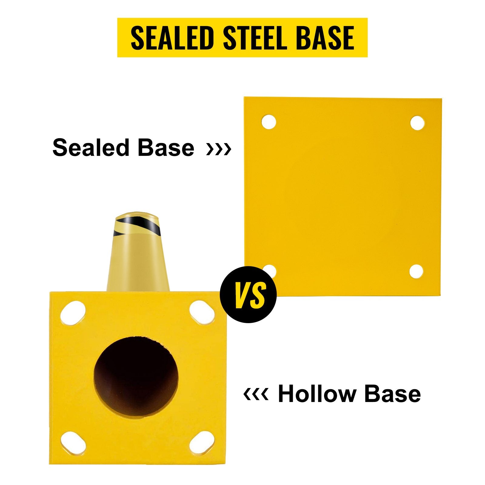 Safety Bollard Steel Bollard Post Steel Barrier 24"h 4.5"d Yellow Signs Pipe 