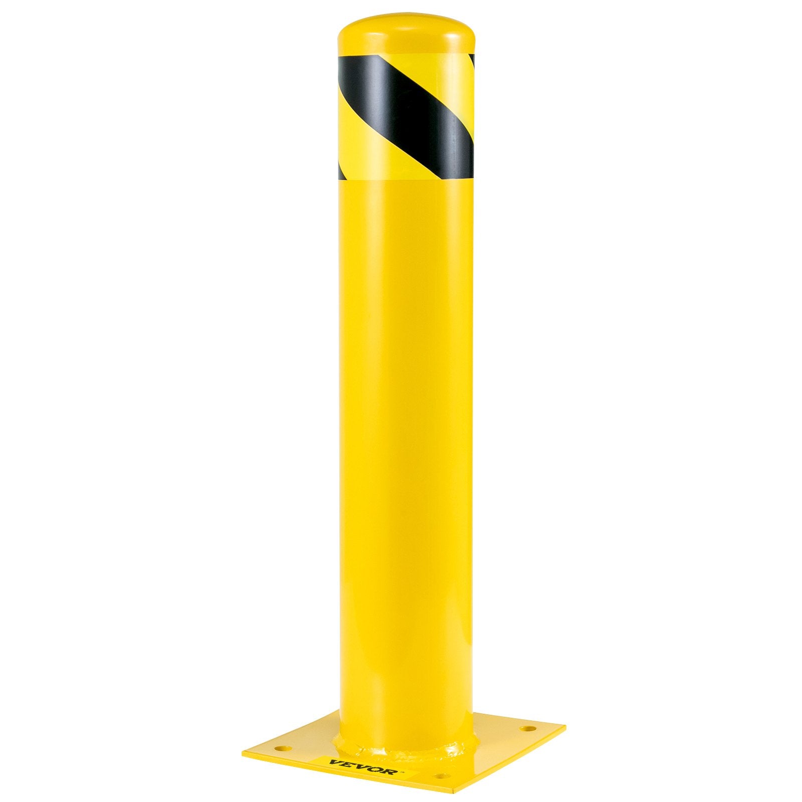 VEVOR Safety Bollard 42-4.5 Safety Barrier Bollard 4-1/2" OD 42" Height Yellow Powder Coat Pipe Steel Safety Barrier with 4 Free Anchor Bolts for Traffic-Sensitive Area 