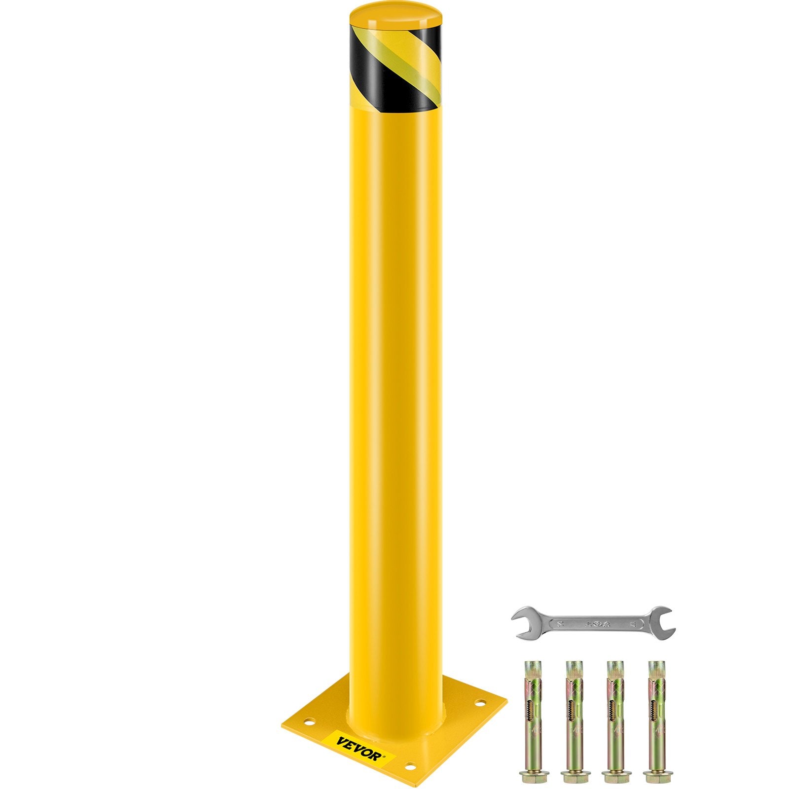 Safety Bollard Steel Bollard Post 36"H 4.5"D Yellow Signs Pipe Steel Barrier 