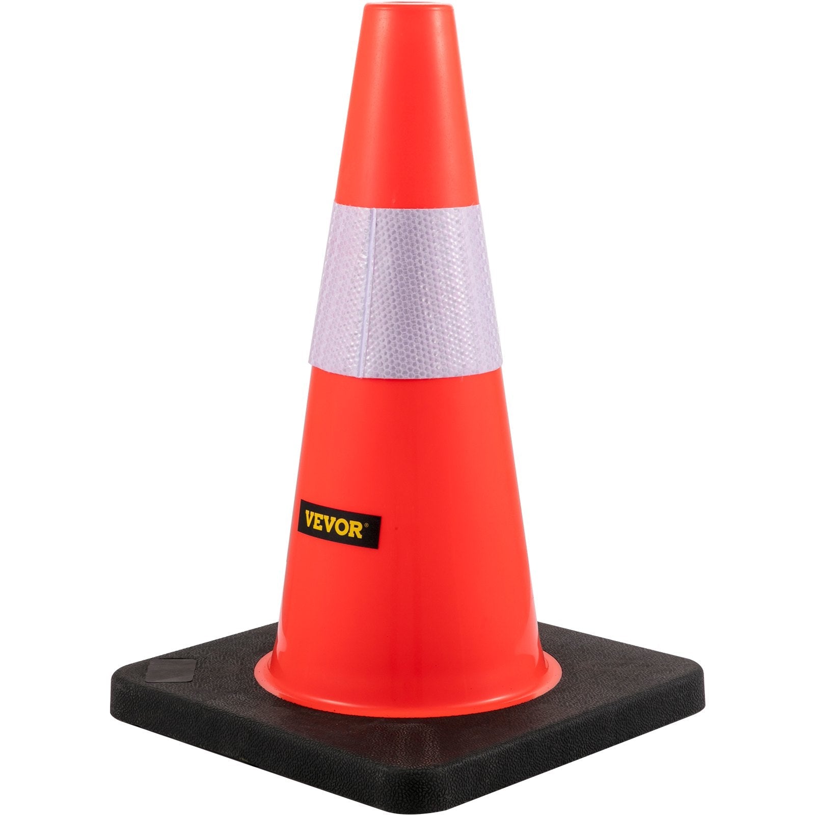 VEVOR Safety Cones, 18 in/45 cm Height, 5 PCS PVC Orange Traffic Cone with Reflective Collar and Black Weighted Base, Used for Traffic Control, Driveway Road Parking and School Improvement 
