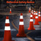 VEVOR Safety Cones, 28 in/73 cm Height, 12 PCS PVC Orange Traffic Cone with 2 Reflective Collars and Weighted Base, Used for Traffic Control, Driveway Road Parking and School Improvement
