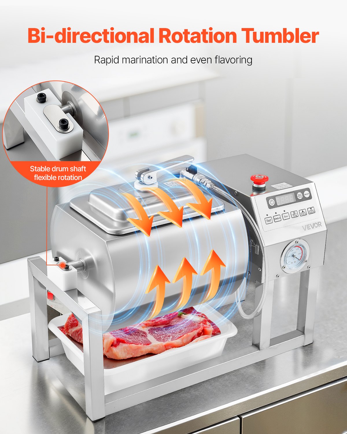 VEVOR Vacuum Meat Tumbler Marinator Machine 20L for Chicken Steak Commercial 