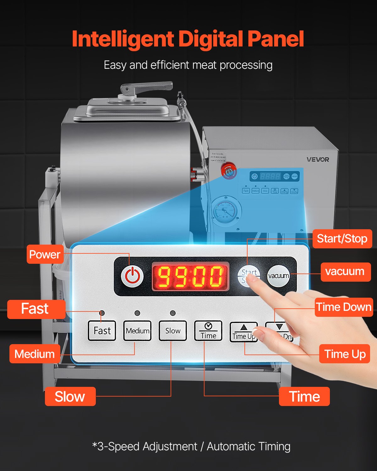 VEVOR Vacuum Meat Tumbler Marinator Machine 40L for Chicken Steak Commercial 