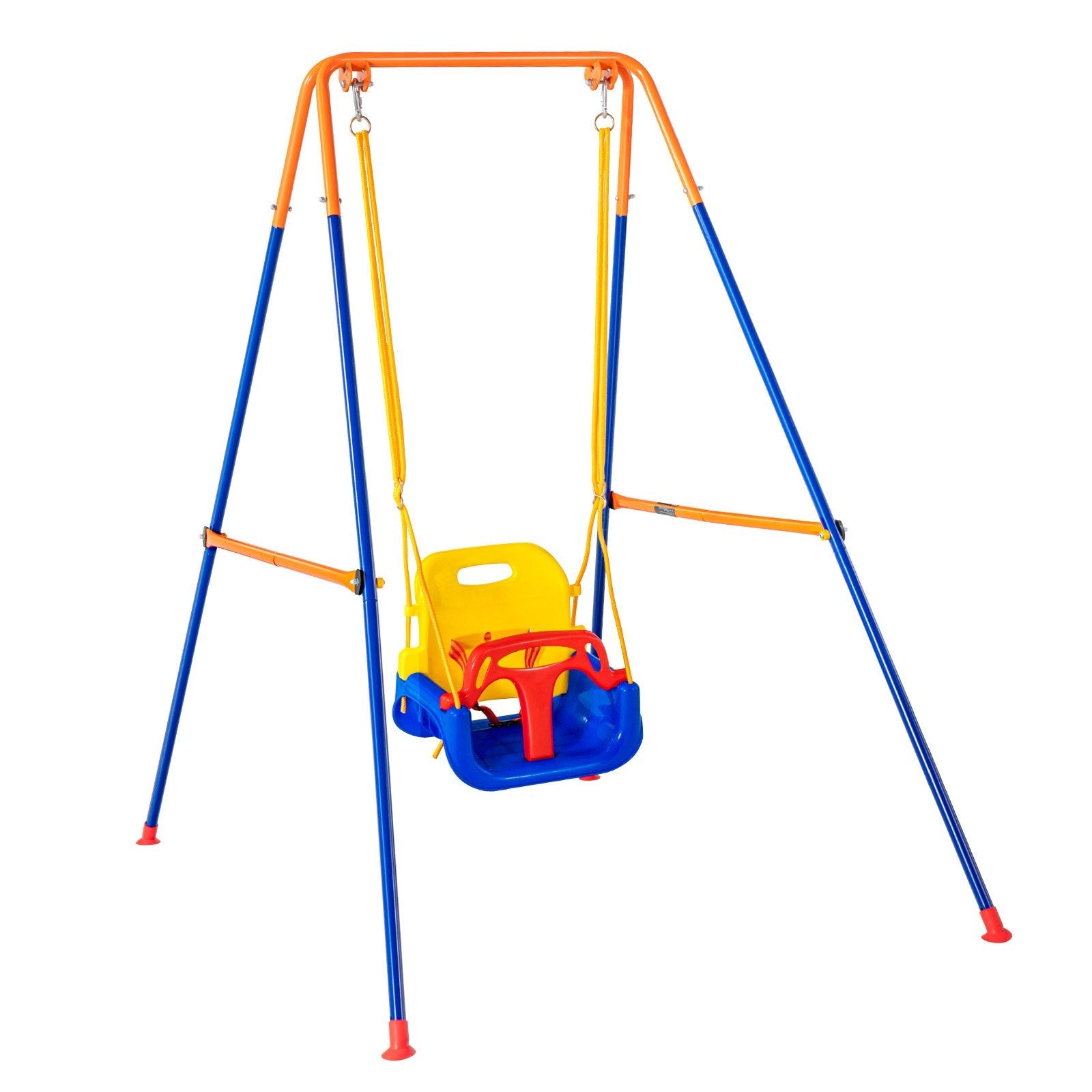 VEVOR Swing Sets for Backyard 3 in 1 Toddler Swing Set with 4 Sandbags Foldable 