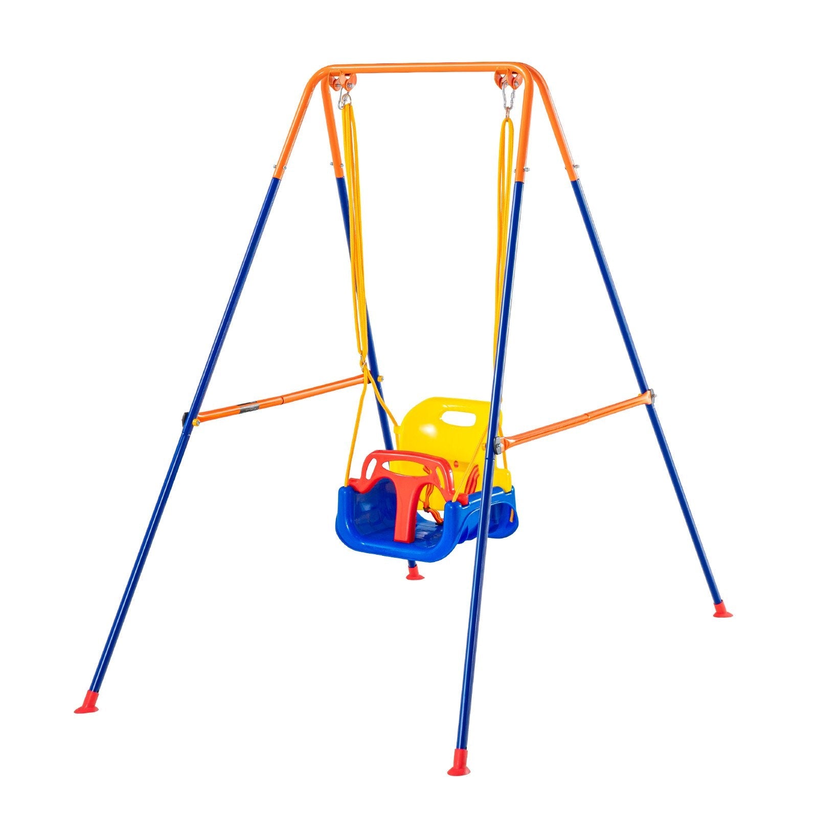 VEVOR Swing Sets for Backyard 3 in 1 Toddler Swing Set with 4 Sandbags Foldable 