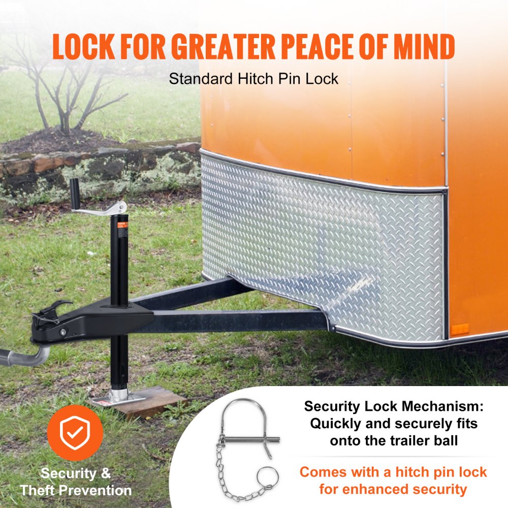 VEVOR A-Frame Trailer Coupler, Fits 2-Inch Hitch Ball Size, 8000 lbs Towing Capacity, Heavy Duty Steel Coupler, Ideal for Towing Station Wagons, Pickup Trucks, SUVs, Campers, Black Coating Surface 