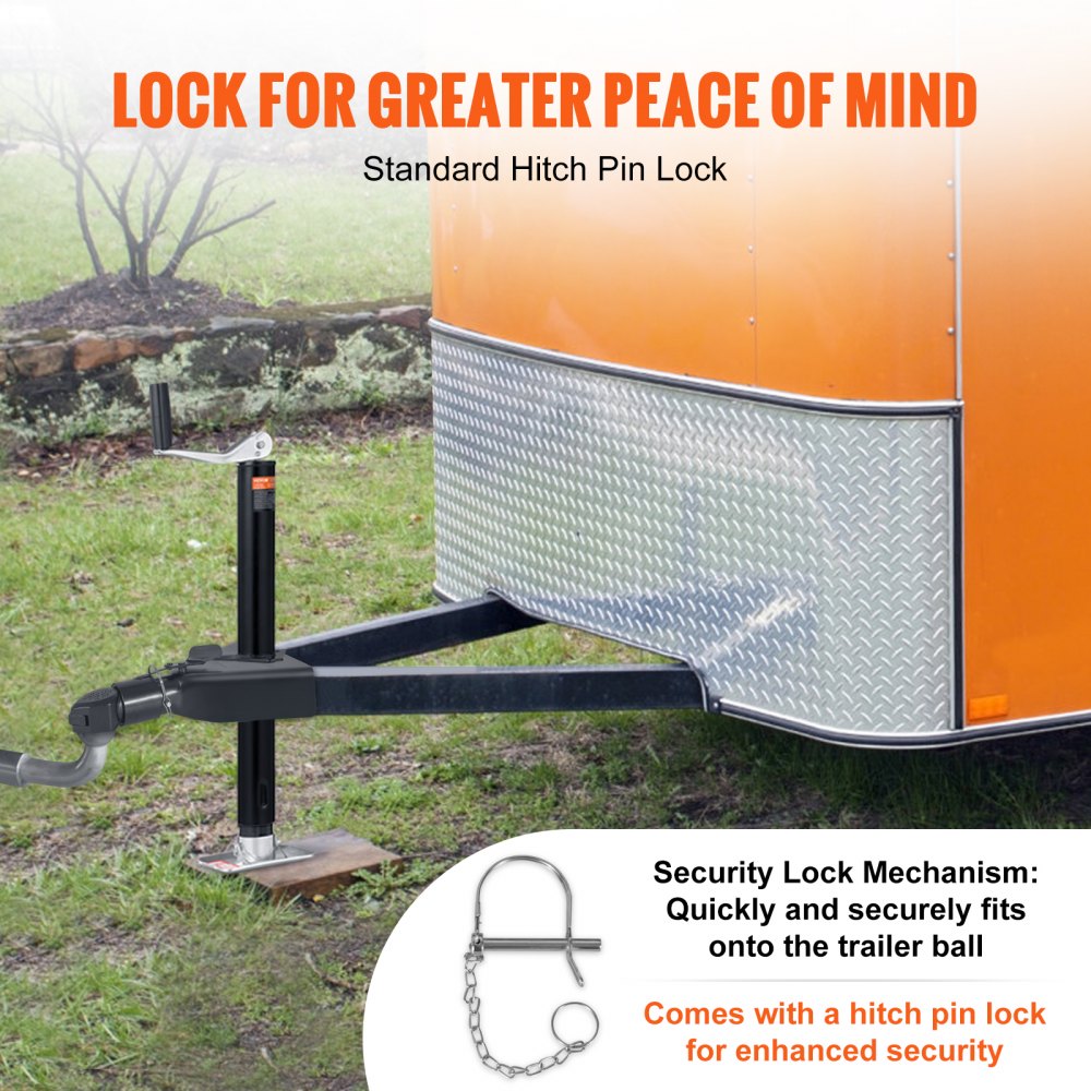 VEVOR A-Frame Trailer Coupler, Fits 2-Inch Hitch Ball Size, 7000 lbs Towing Capacity, Heavy Duty Steel Coupler, Ideal for Towing Station Wagons, Pickup Trucks, SUVs, Campers, Black Coating Surface 